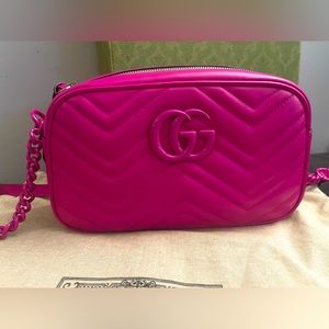 Gucci Hot Pink Marmont Small Camera Bag - Brand New/Authentic